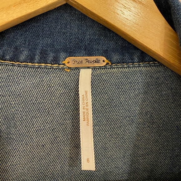 Free People Cropped Ripped Denim Jacket - Picture 4 of 8